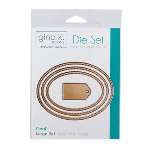 Gina K. Designs (3) Nested Oval Dies • Single Stitch Design • Large Set